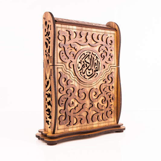 صندوق خشبي  للمصحف الشريف بالطول