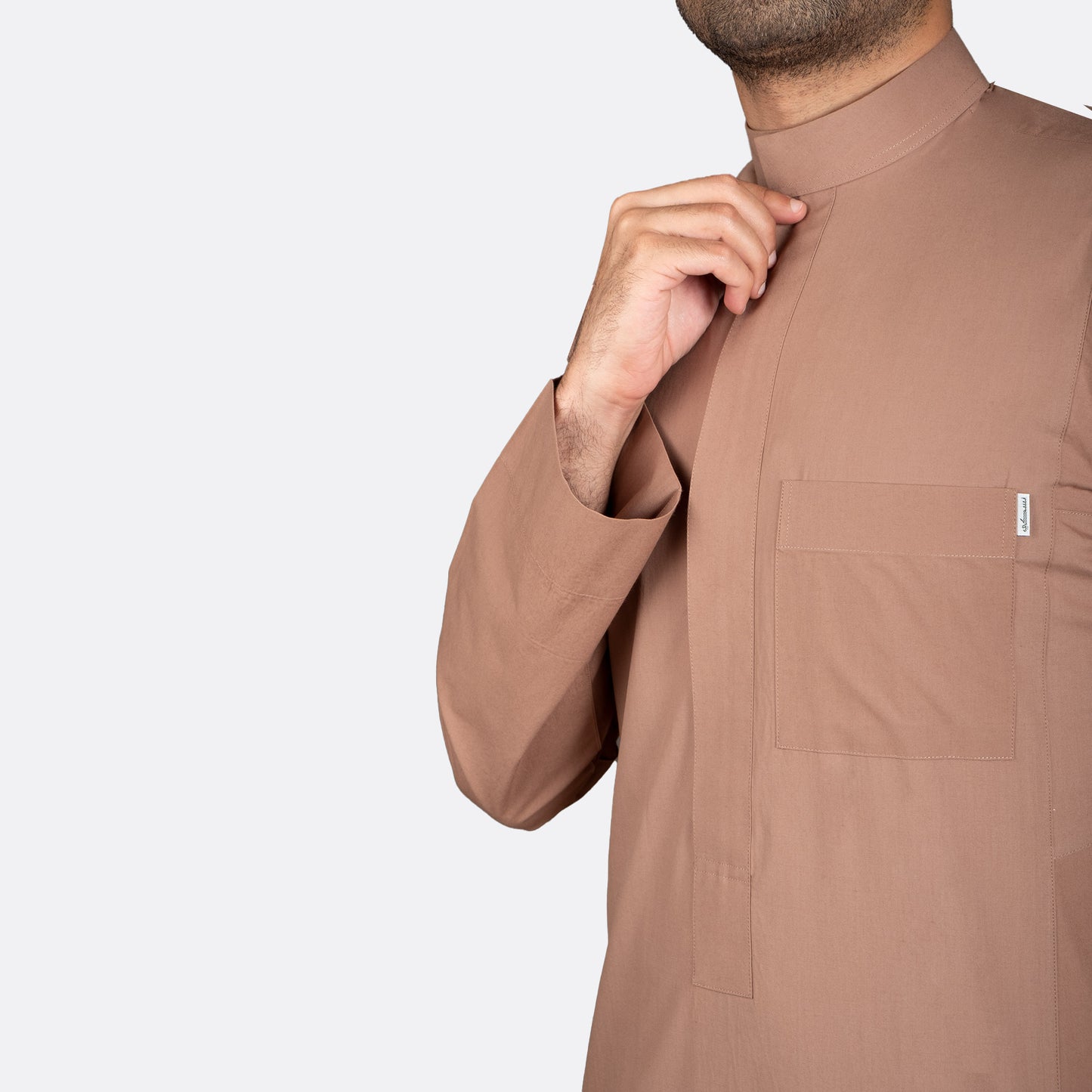 Classic Cotton Thobe Camel (Zipper)