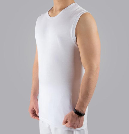فنيلة رجالية بياقة مستديرة بدون أكمام تراي