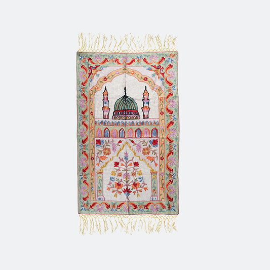 سجادة صلاة كشميري المطرزة - تصميم المسجد النبوي 1