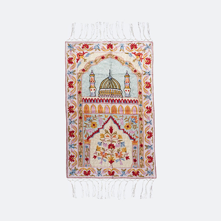 Kashmir Embroidered Prayer Mat-Madinah Design 14