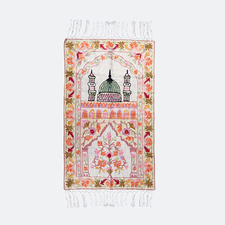 Kashmir Embroidered Prayer Mat-Madinah Design 4