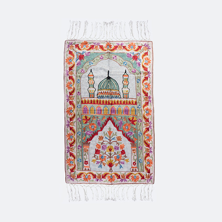 Kashmir Embroidered Prayer Mat-Madinah Design 8