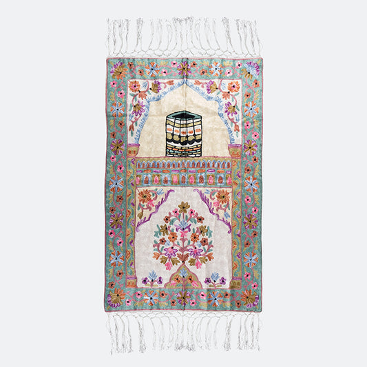 سجادة صلاة كشميري المطرزرة - تصميم الكعبة 11
