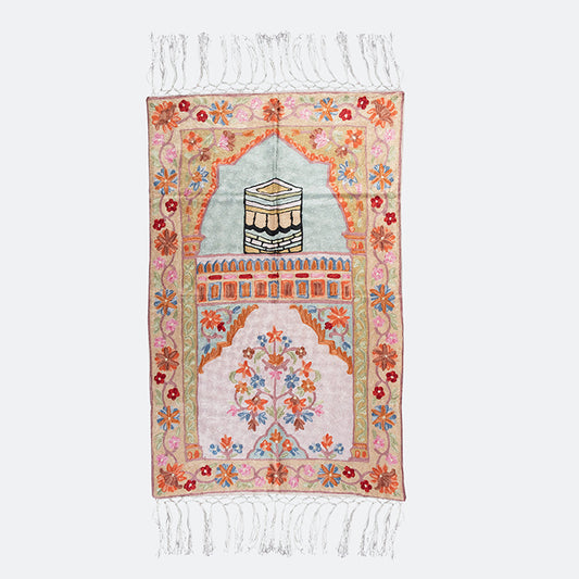 سجادة صلاة كشميري المطرزرة - تصميم الكعبة 7
