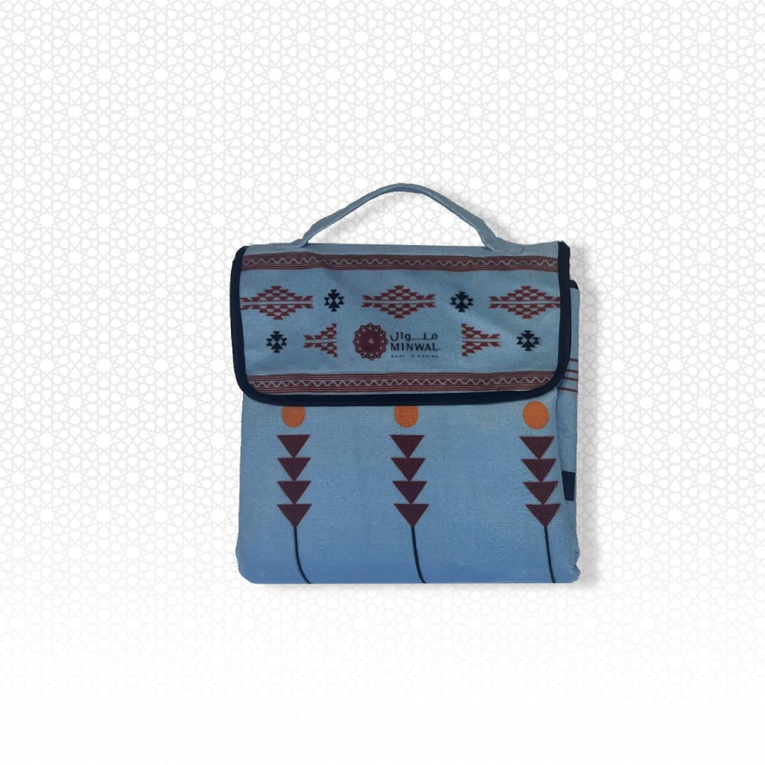 Saudi Heritages Camping Carpet Sky Blue