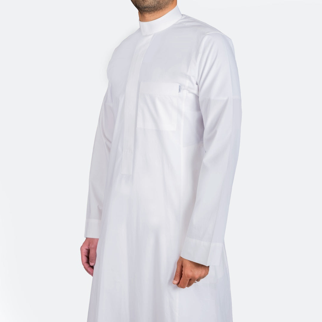 Classic Cotton Thobe White (Hidden Zipper) – Nusuki SA