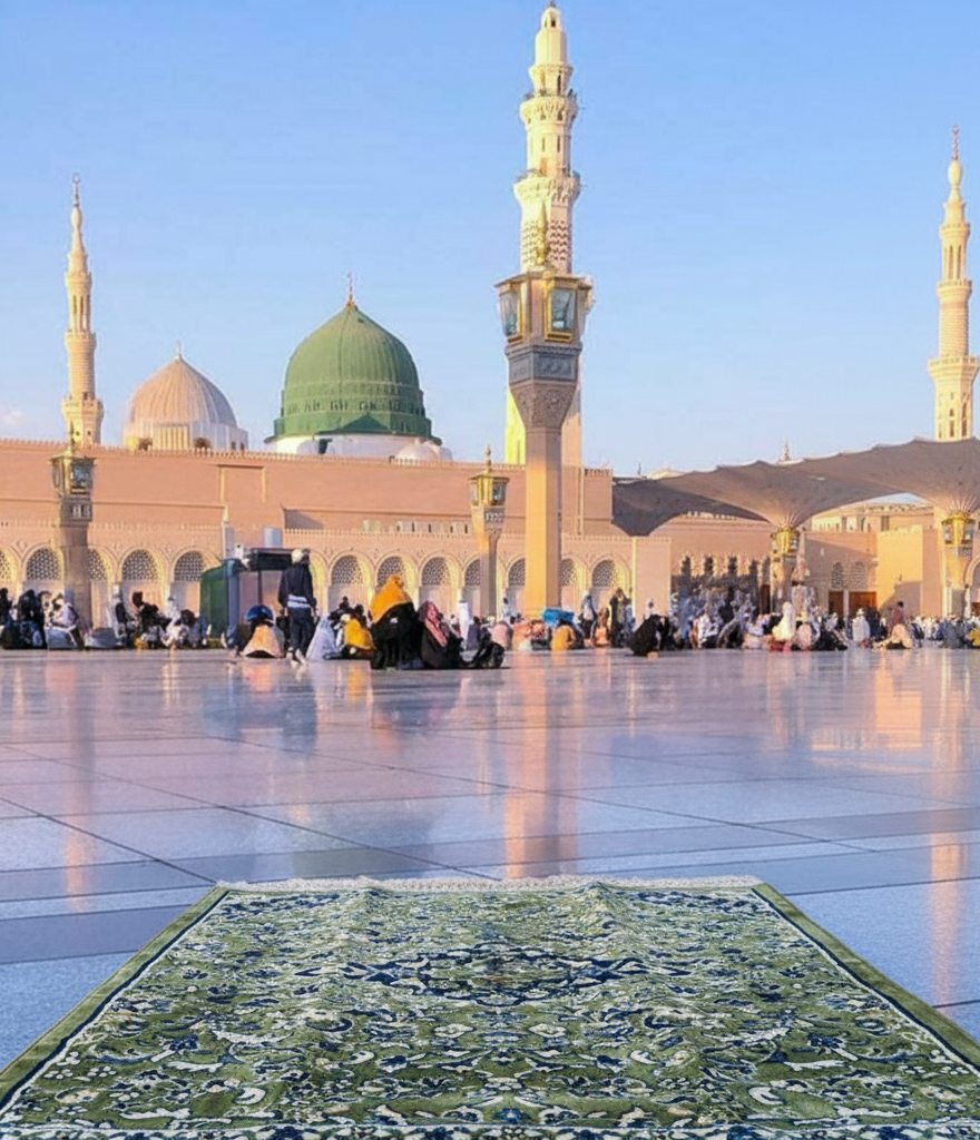 سجادة روضة الحرمين الفاخرة مع شنطة يد