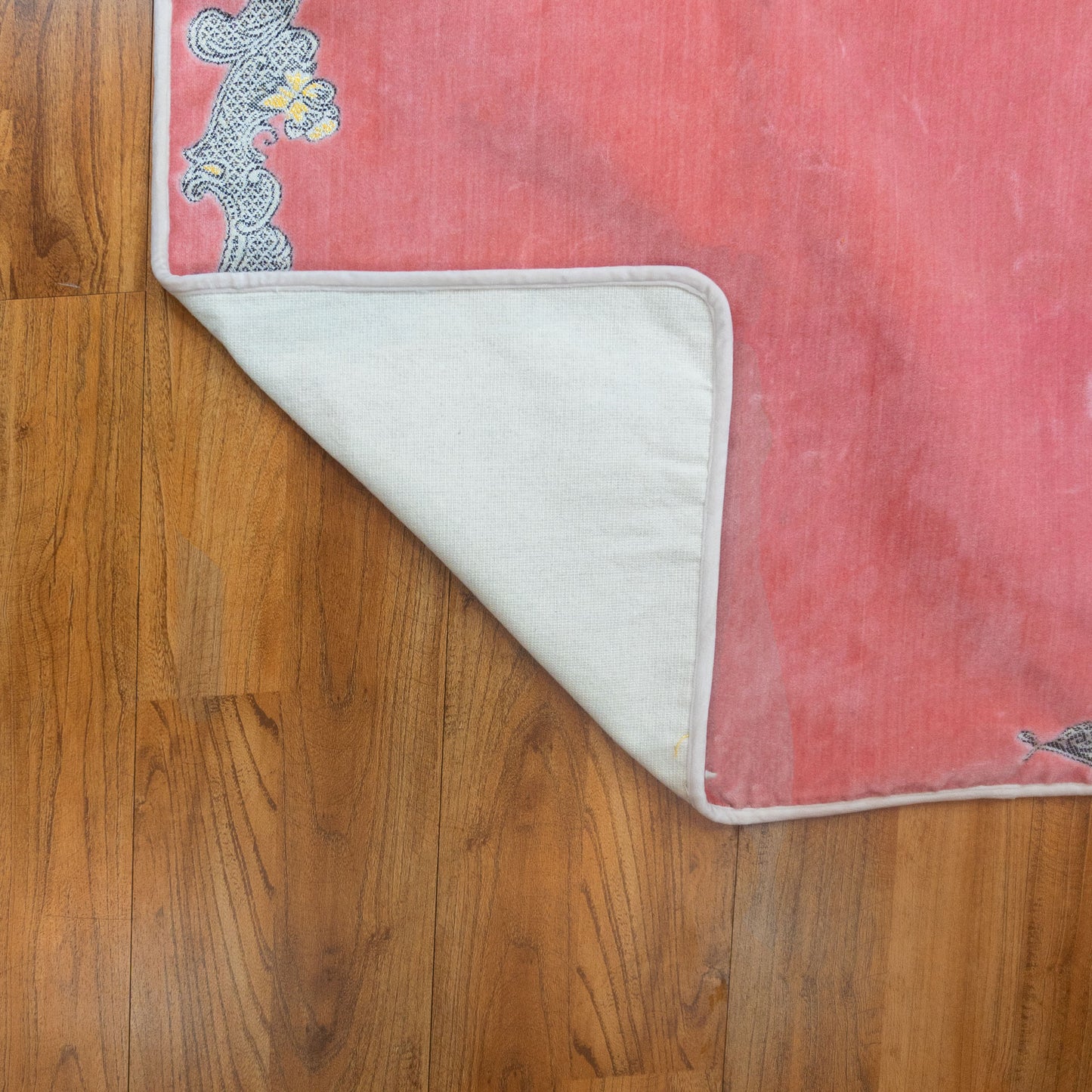 Minwal Modern Padded Prayer Mat Arched Pink with Handbag