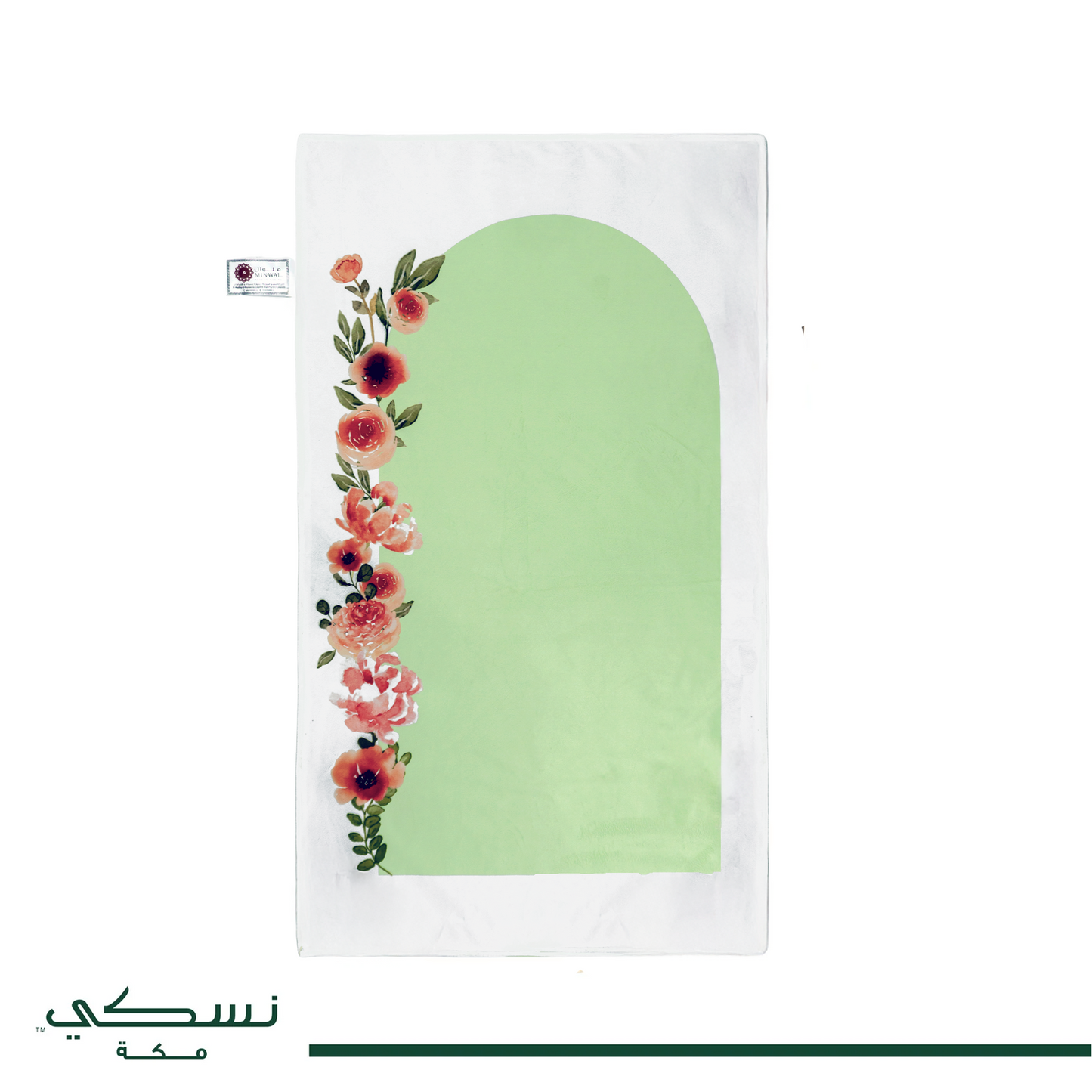 سجادة صلاة مطبوعة بتصميم ورود.