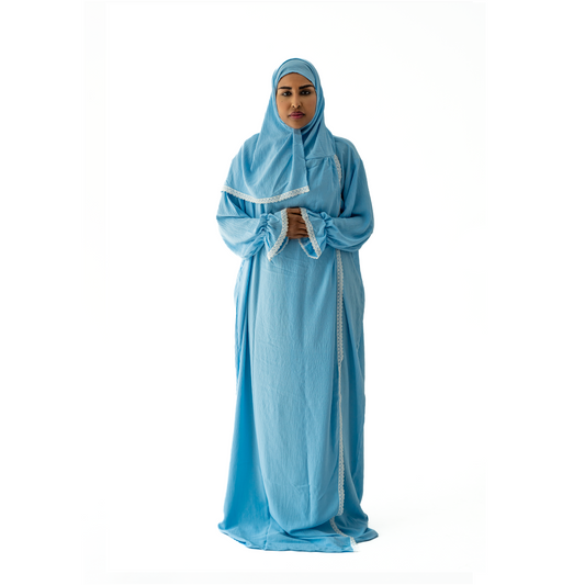 Open Prayer Dress Sky Blue
