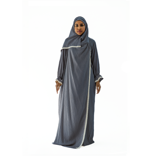 Open Prayer Dress Grey