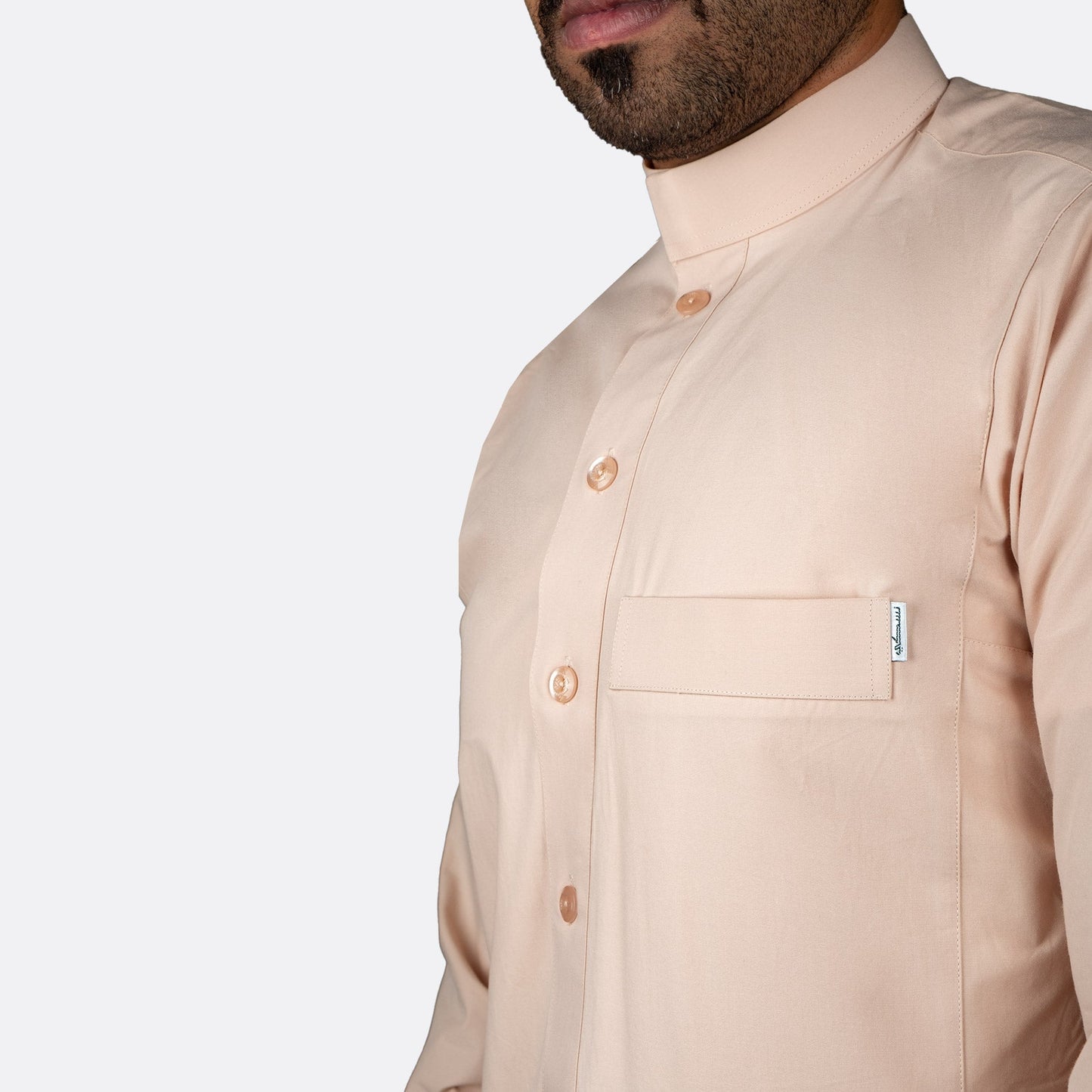 Classic Cotton Thobe Beige Button - Nusuki SA