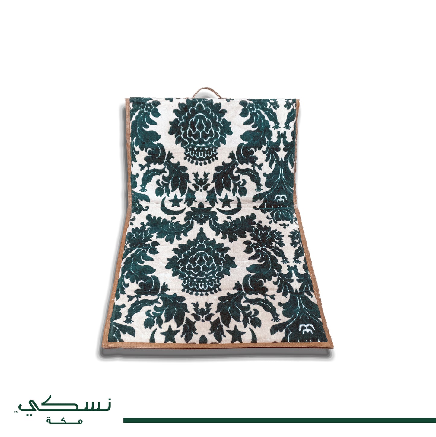 مفرش أرضي مع مسند ظهر للرحلات والتخييم لون أخضر