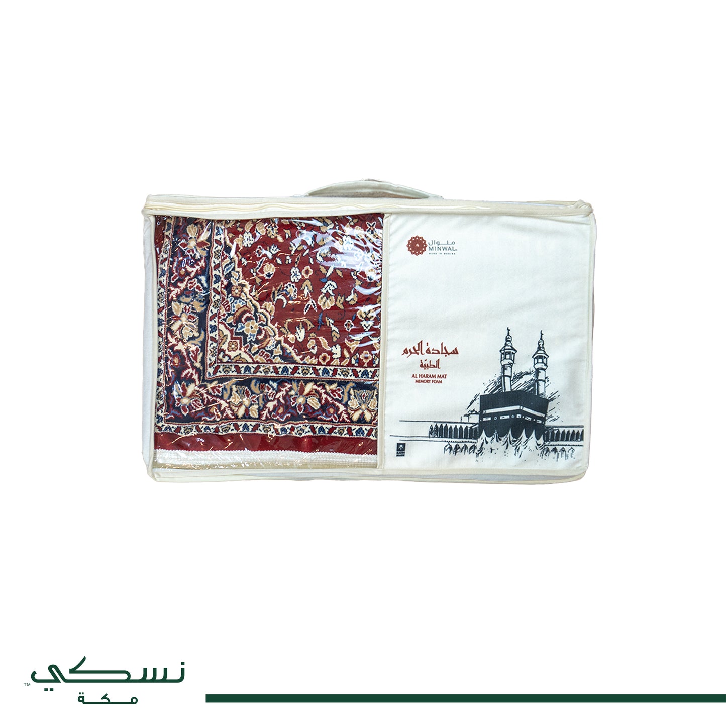 Al Haram Memory Foam Prayer Mat Red