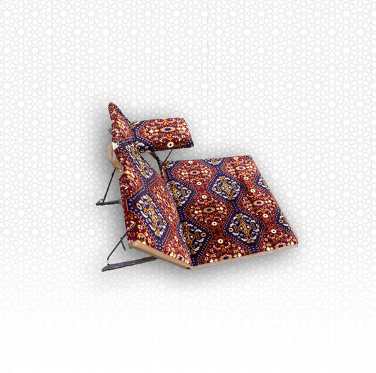 Floor Mattress With Backrest and arm rest For Trips And Camping Red