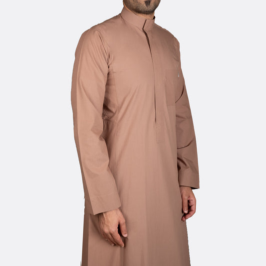 Classic Cotton Thobe Camel (Zipper)