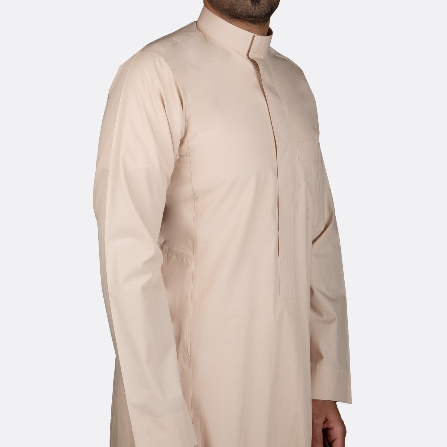 Classic Cotton Thobe Beige ( Zipper)
