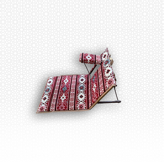 Floor Mattress With Backrest and arm rest For Trips And Camping Red 2