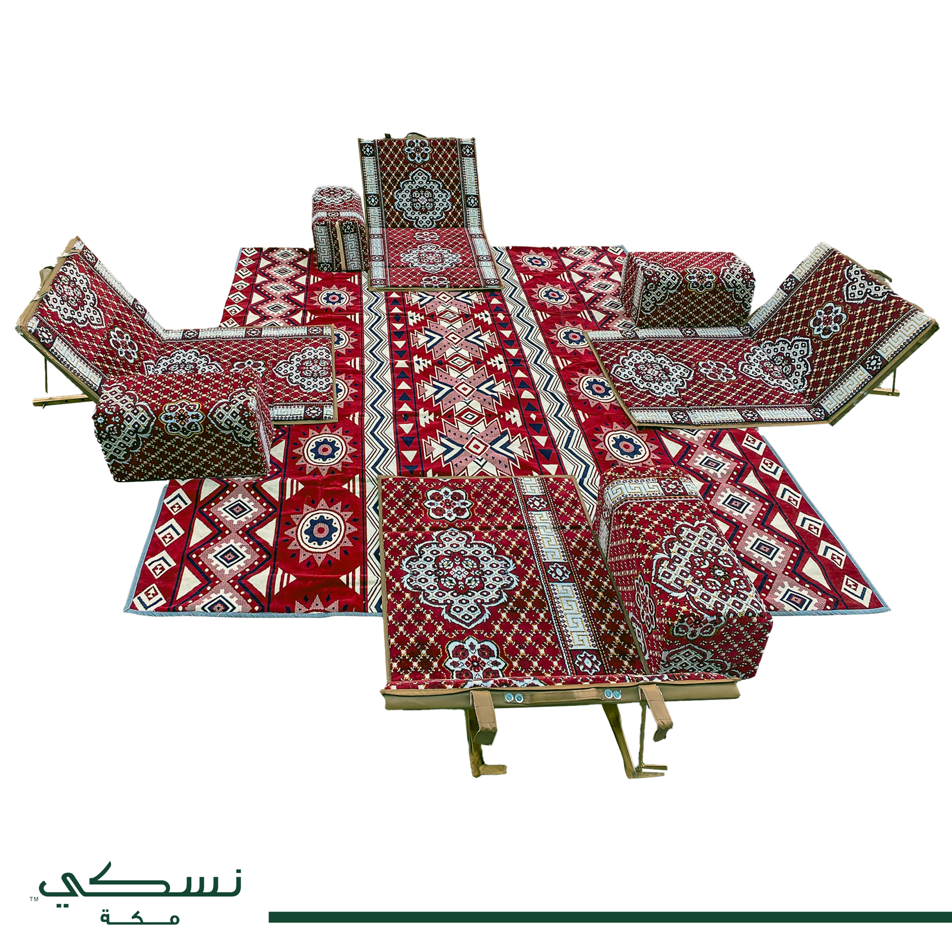 4 Pieces of Backrest Set and Carpet for Travel and Road Trips - Nusuki SA