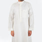 Modern Embroidery Thobe Zipper - Off White