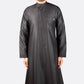 Modern Embroidery Thobe Zipper - Black