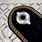 Black Stone Padded Prayer Mat Arched with Hand Bag