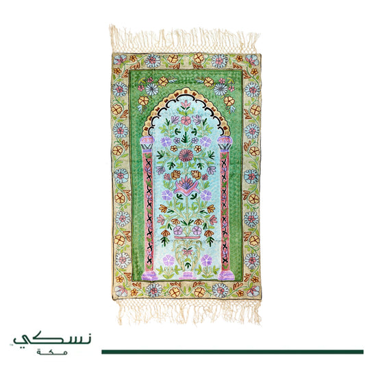 سجادة صلاة كشميري مطرزة - تصميم زهري 2