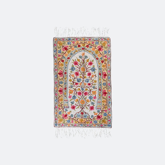سجادة صلاة كشميري مطرزة - تصميم زهري 3