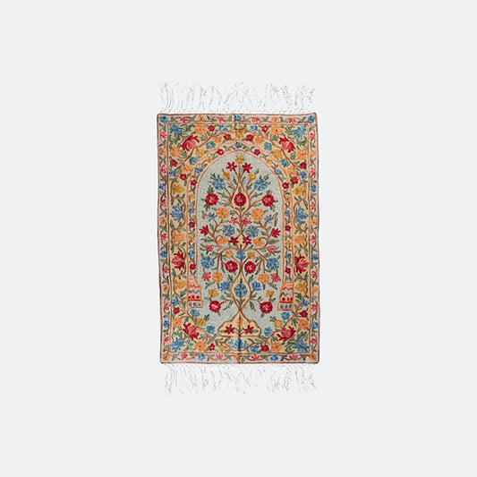 سجادة صلاة كشميري مطرزة - تصميم زهري 6
