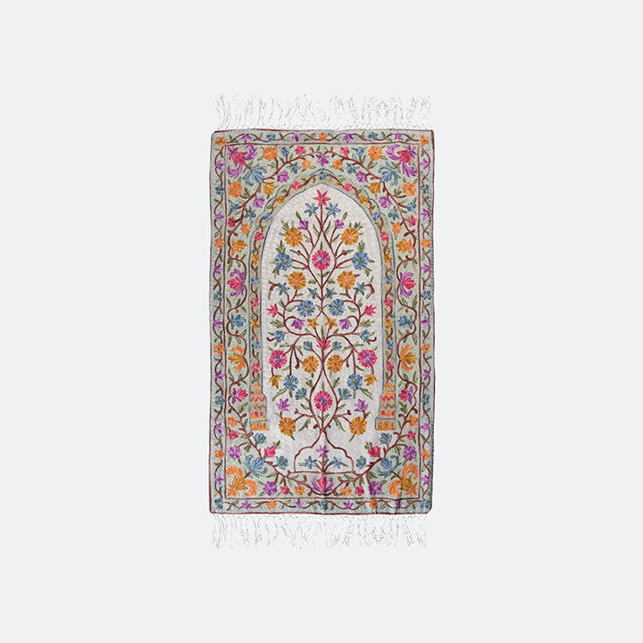 سجادة صلاة كشميري المطرزرة  - تصميم زهري 7