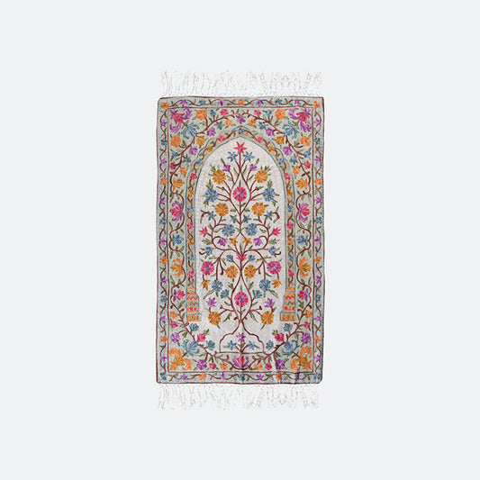 سجادة صلاة كشميري المطرزرة  - تصميم زهري 7