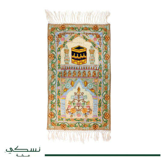 سجادة صلاة كشميري المطرزرة - تصميم الكعبة 7