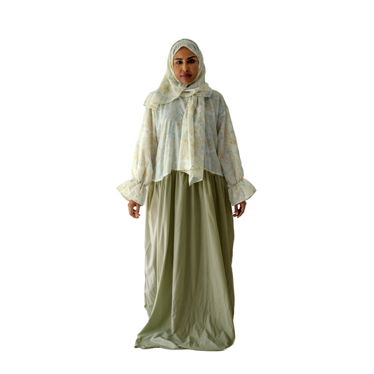 شرشف صلاة مشجر أخضر زيتي
