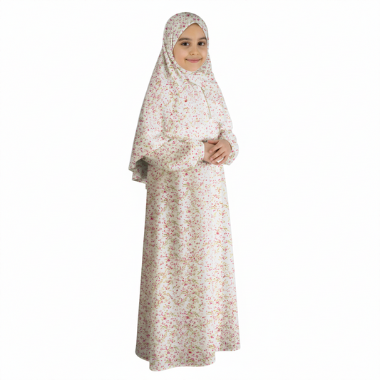 Prayer Dress for girls - mochajar  white