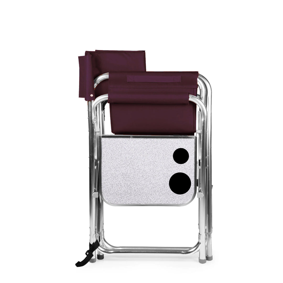 Foldable Chair with Side Table Maroon