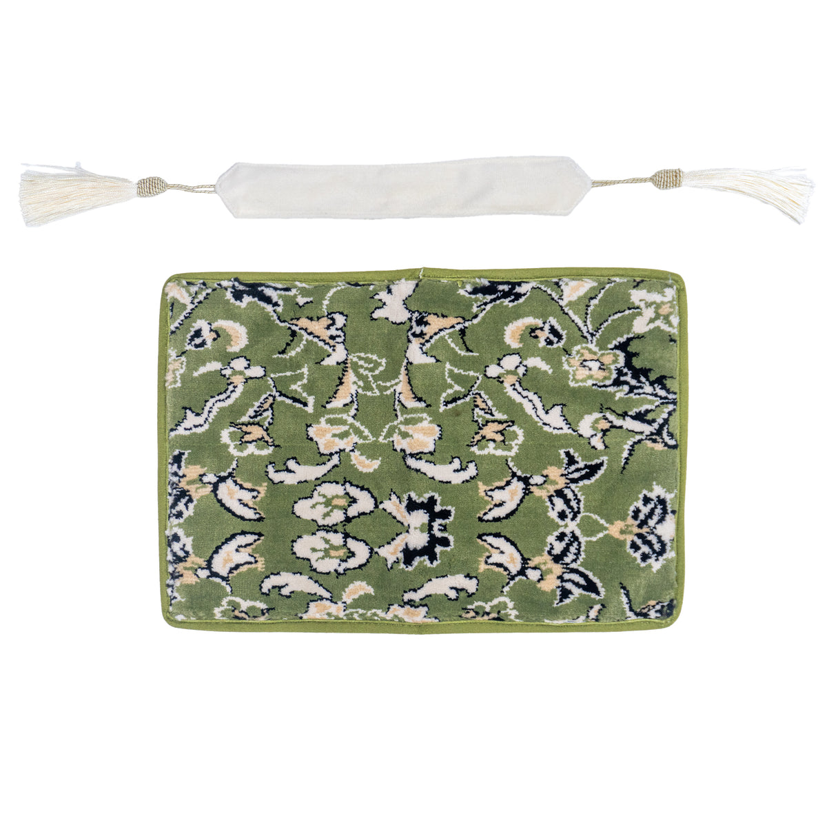 Velvet Quran Cover - Al Rawda Design - Green