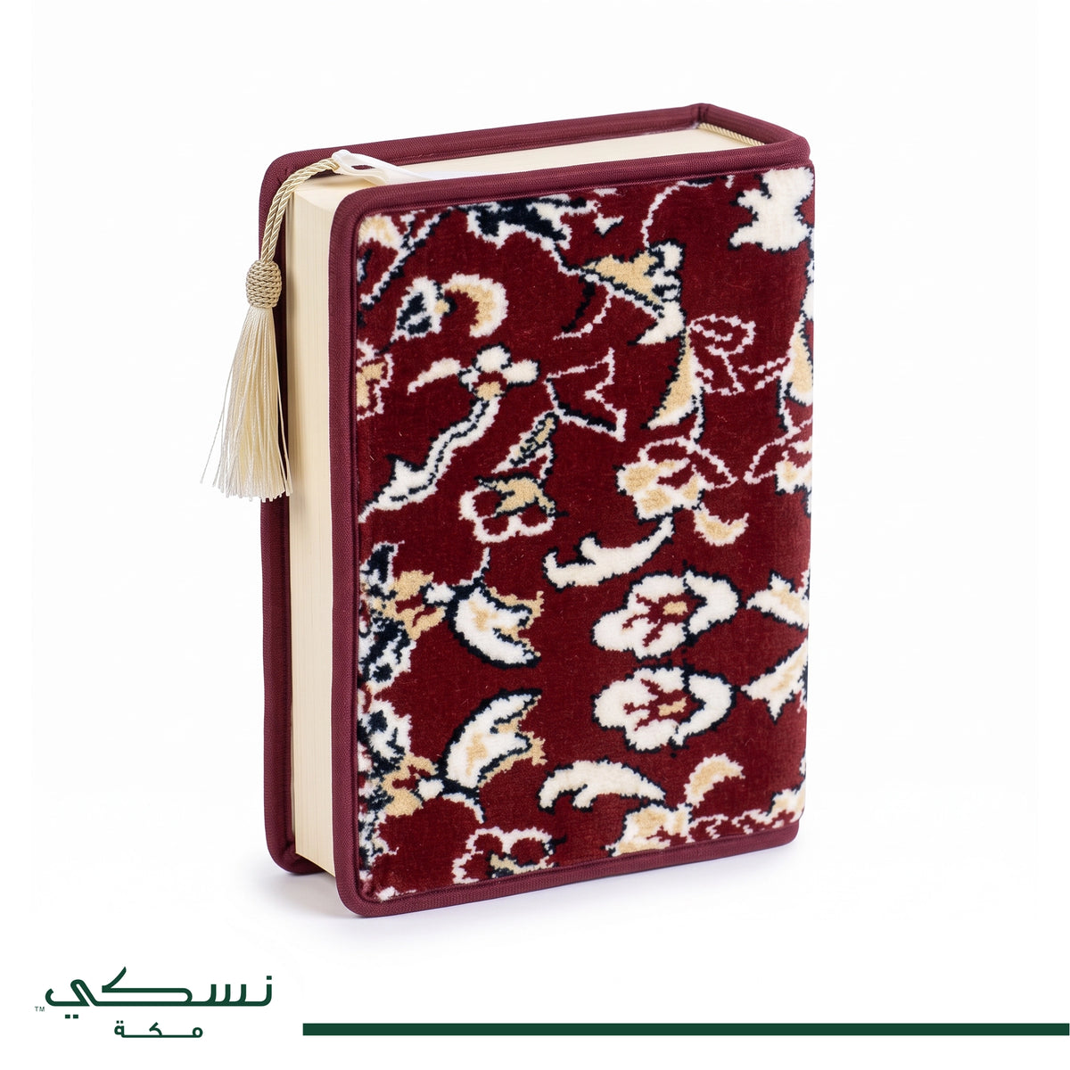 Velvet Quran Cover - Al Rawda Design - Red