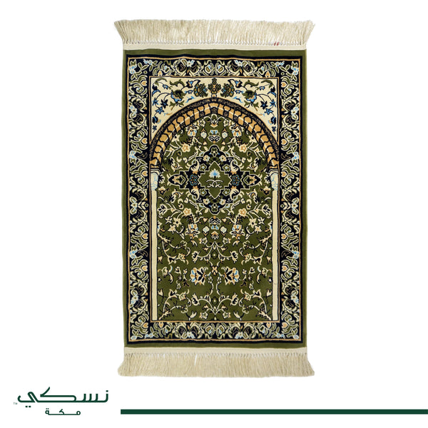 Taiba Premium Prayer Mat Green Madinah Pattern