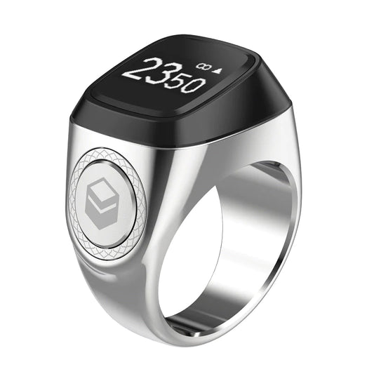 Iqibla Smart Tasbih Zikr Ring Metal Silver