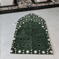 Al Andalusia Padded Prayer Mat Dark Green with Handbag - Nusuki Saudi Arabia