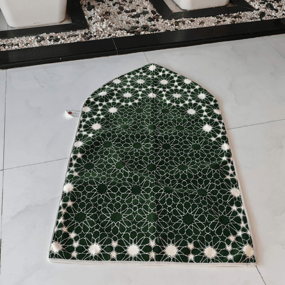 Al Andalusia Padded Prayer Mat Dark Green with Handbag - Nusuki Saudi Arabia