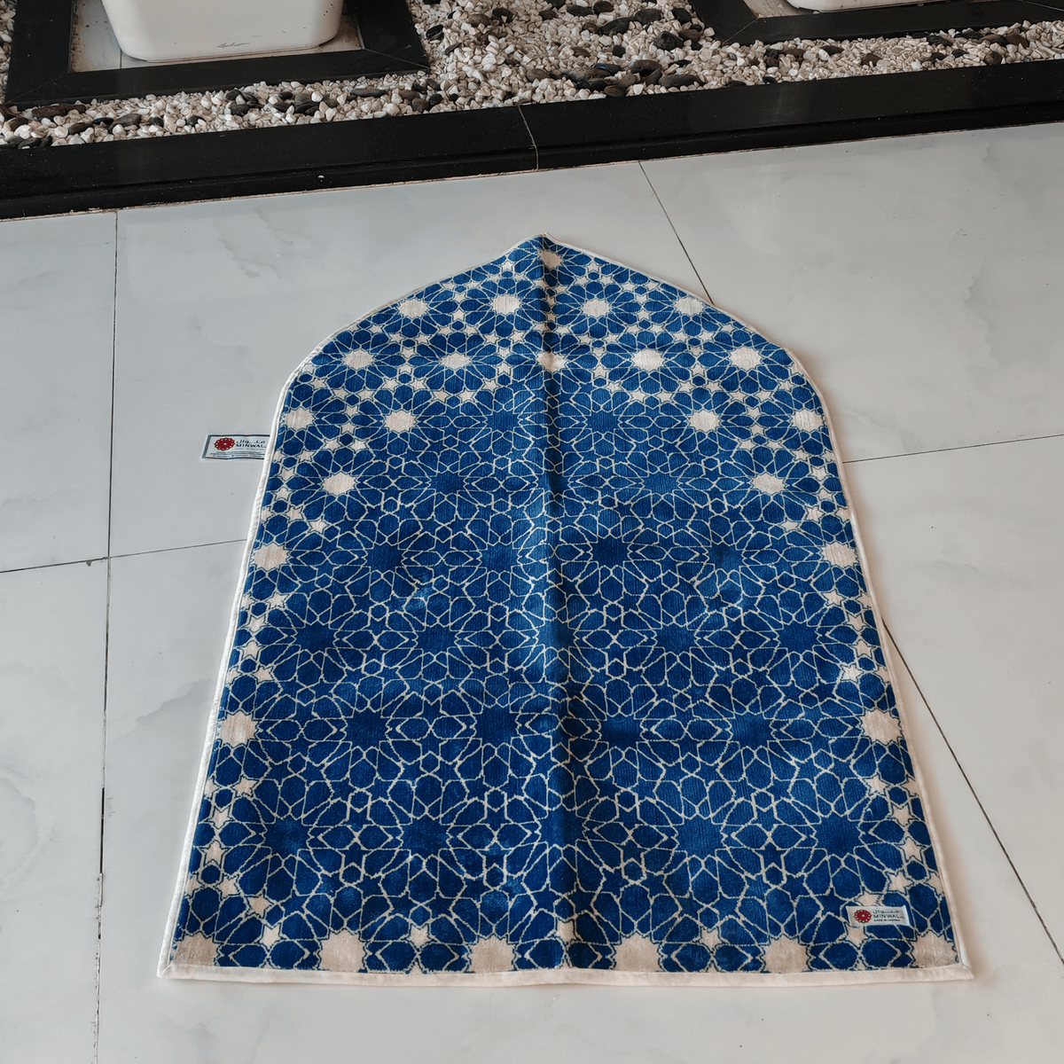 Al Andalusia Padded Prayer Mat Petroleum Blue with Handbag - Nusuki Saudi Arabia