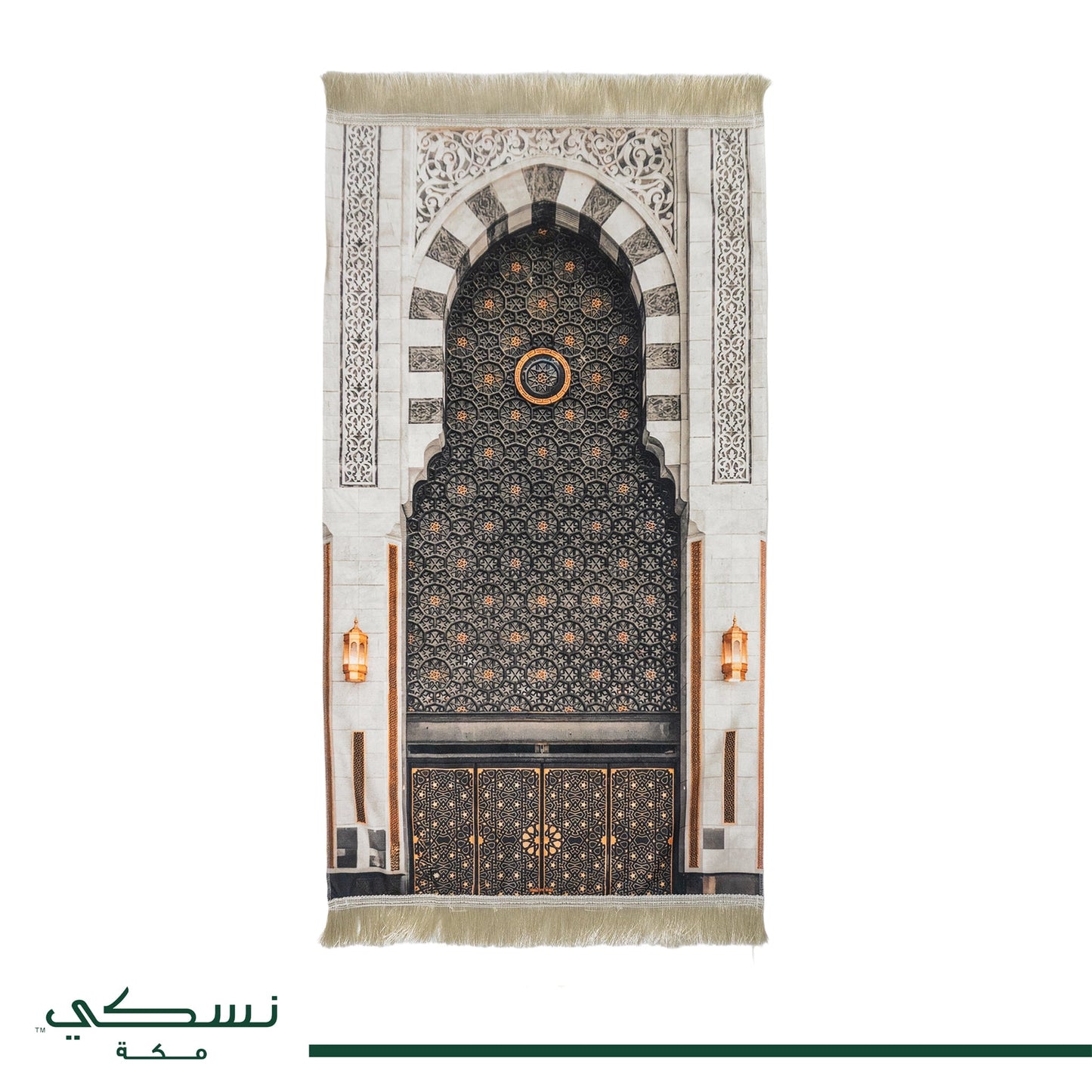 Al Haram Al Makki Patterns Travel Prayer Mat With Handbag - Nusuki SA