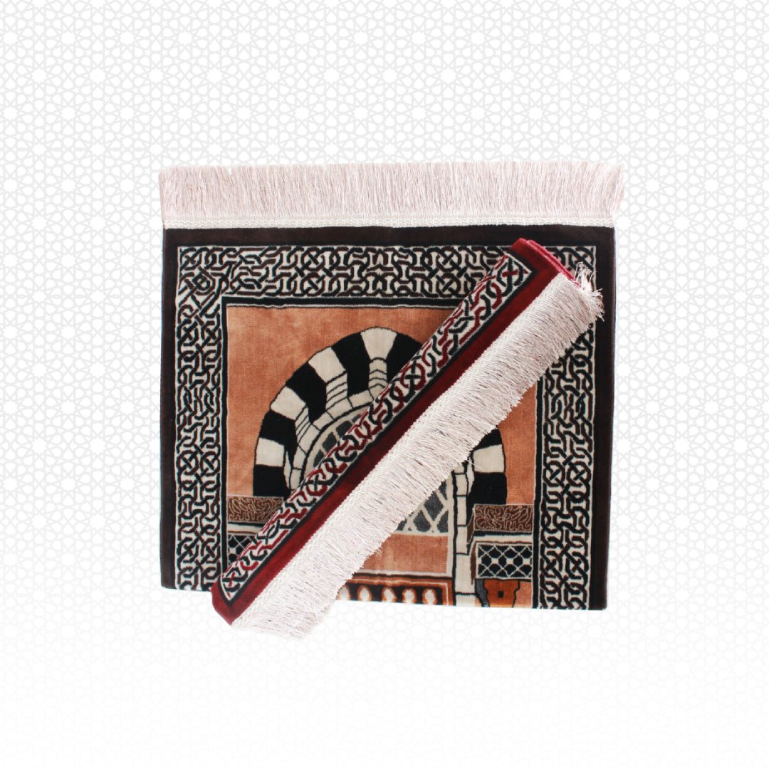 Al Haram Alnabawi Gate Prayer Mat Red - Nusuki Saudi Arabia