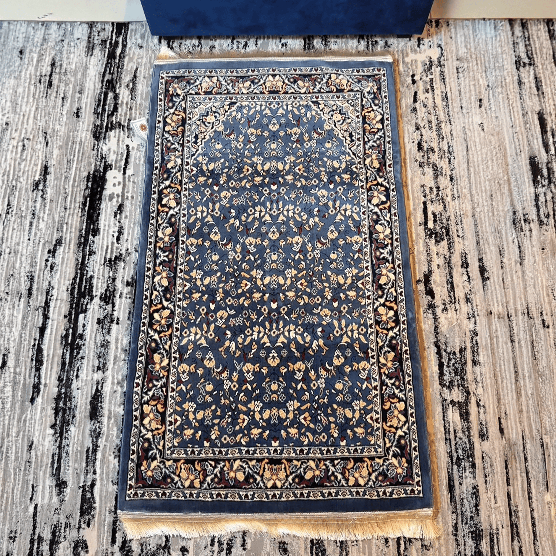 Al Haram Memory Foam Prayer Mat Blue - Nusuki SA