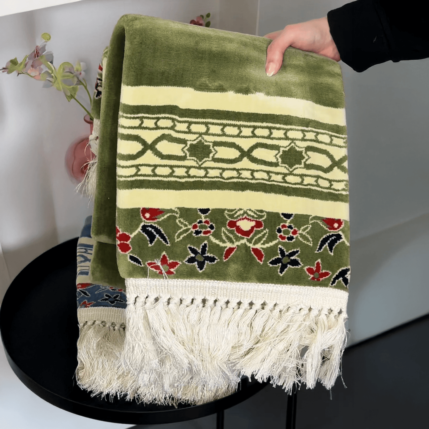 Al Imam Prayer Mat Green with Handbag - Nusuki SA