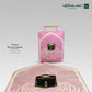 Al kaaba Modern Padded Prayer Mat Arched Pink with Handbag - Nusuki Saudi Arabia