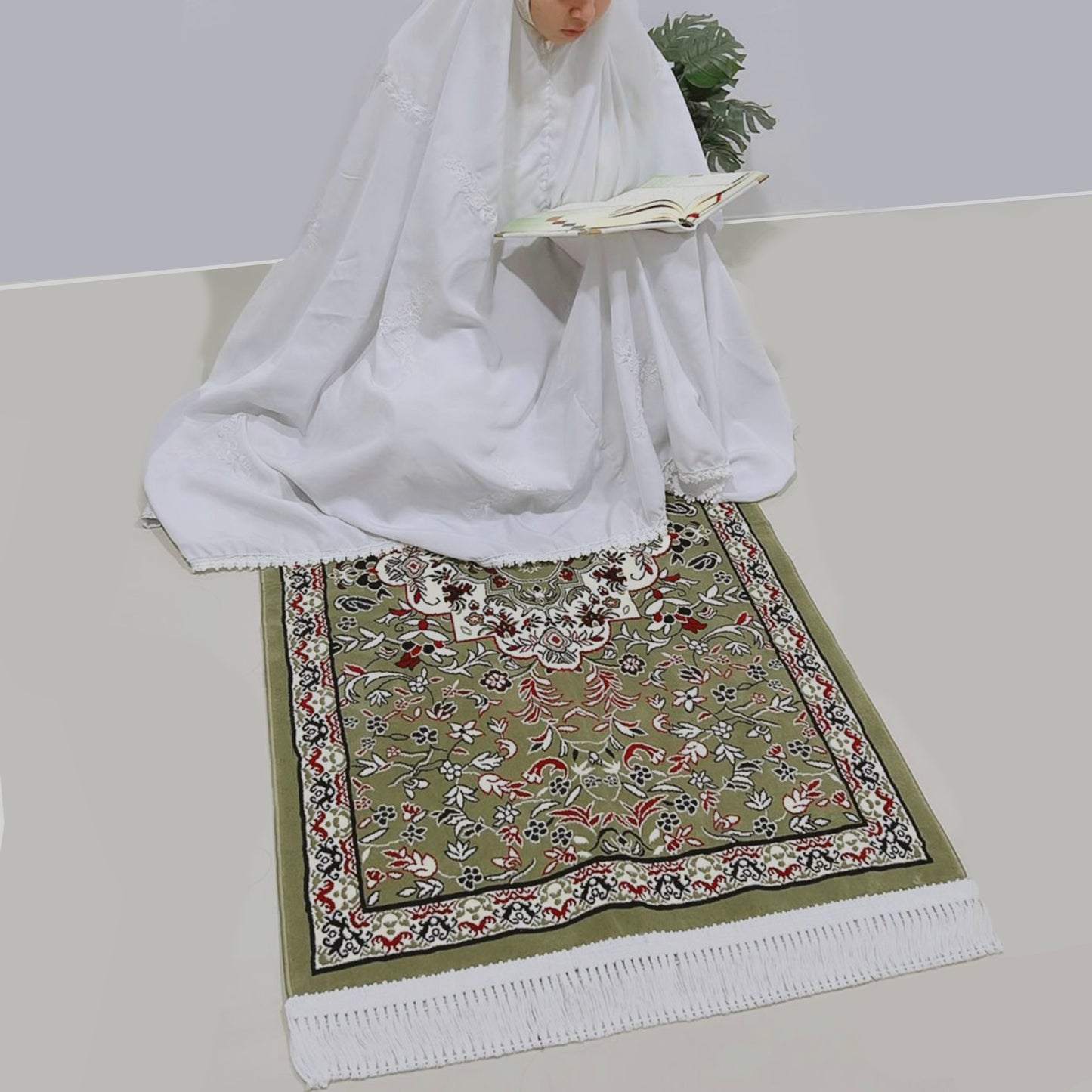 Al Rawda Premium Prayer Mat Green