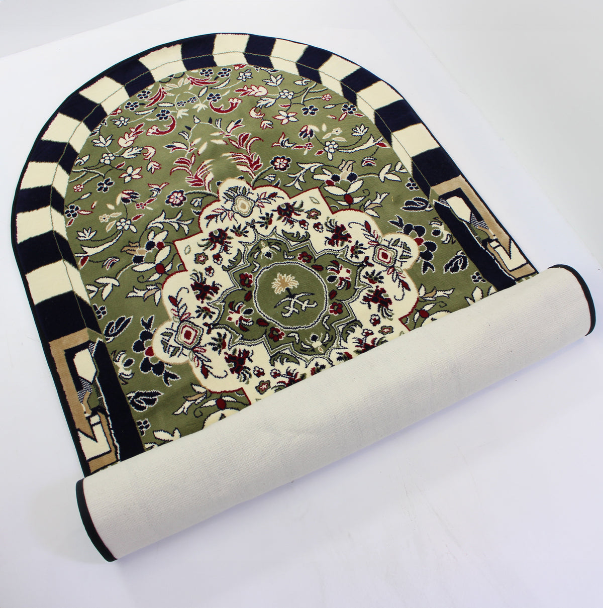 Al Rawda Padded Prayer Mat Arched with Handbag - Nusuki Saudi Arabia